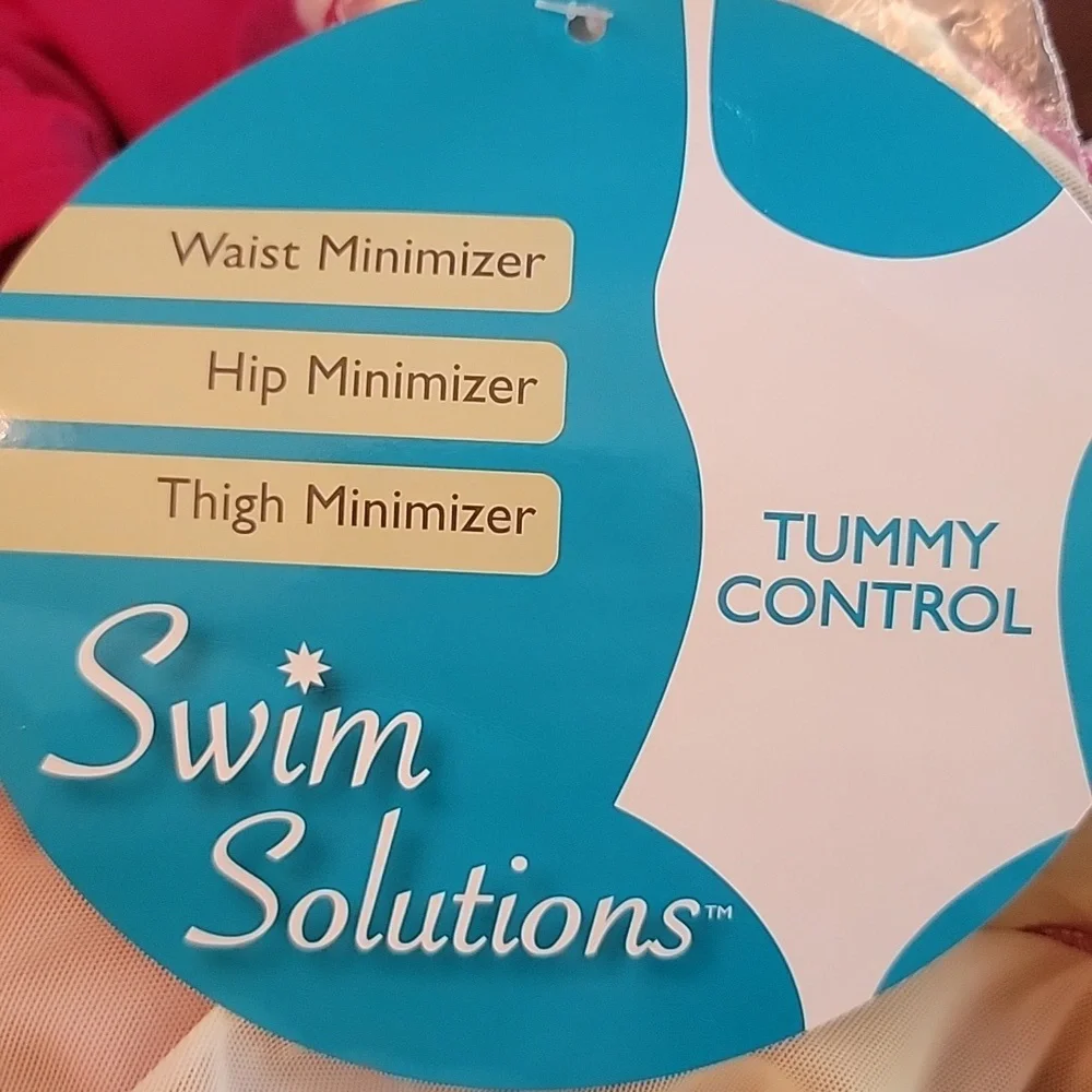 SWIM SOLUTIONS Berry Ruched Tummy Control One Piece Boho Summer Pool Swimsuit 16 - Picture 8 of 9